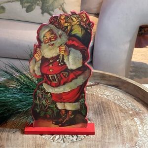 Wooden Santa tabletop figure 11”
